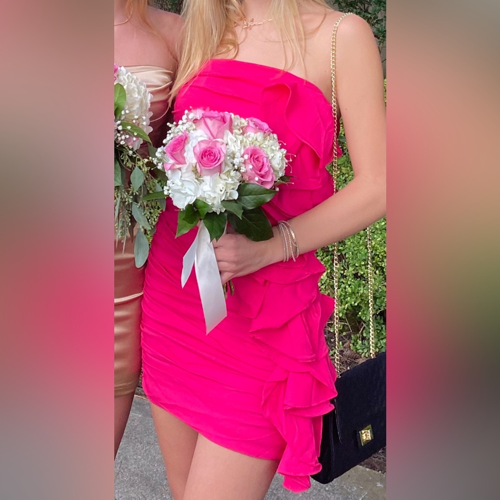 DO+BE Hot Pink Ruffle Mini Dress